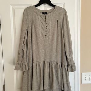 tan button tunic dress